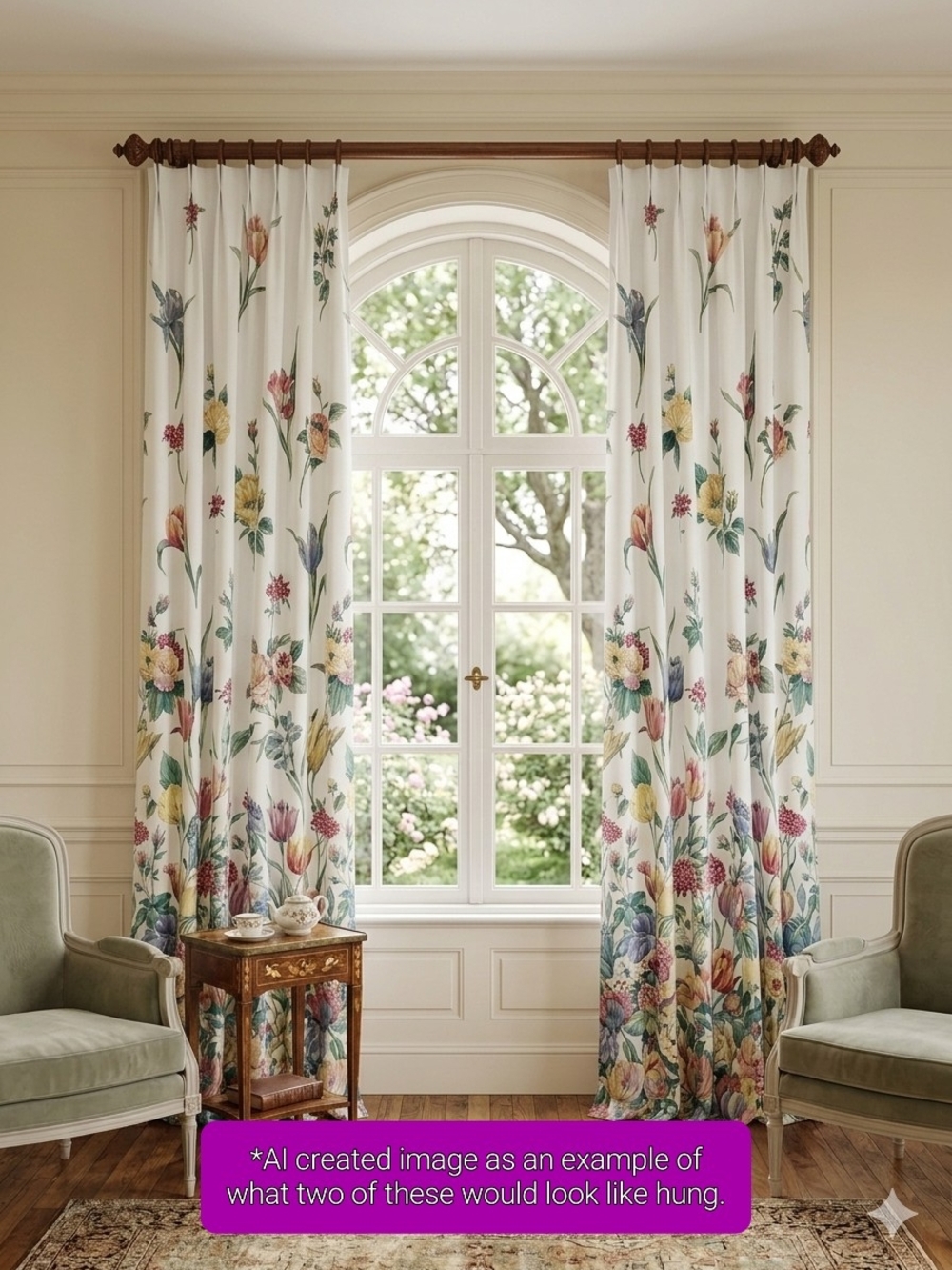 Vintage 80s Springmaid Floral Curtain Panels Cottagecore Chintz Set of 4 | Rare!